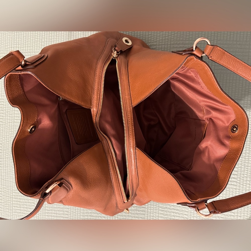 Coach Pebble Leather Edie Shoulder Bag, Tan - Picture 5 of 11